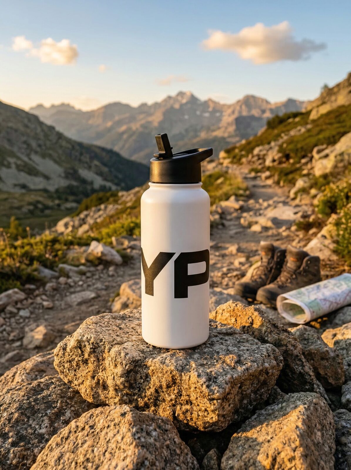 Stainless steel water bottle with a straw lid — image 3